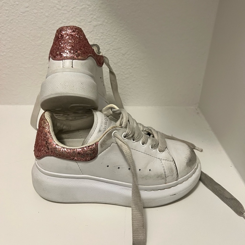 Alexander McQueen pink glitter sneakers
